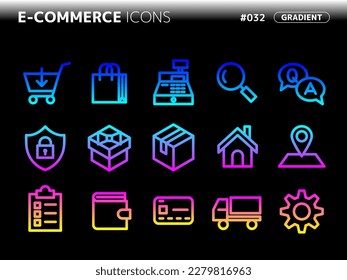 gradient style icon set related to e-commerce_032