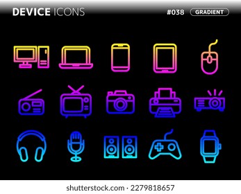 gradient style icon set related to device_038