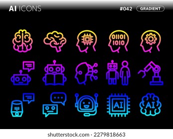 gradient style icon set related to AI_042