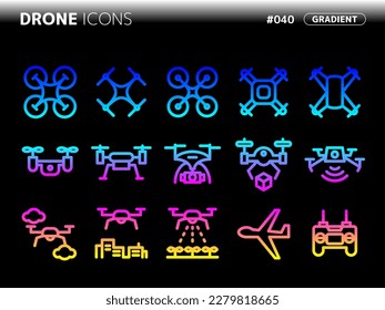 gradient style icon set related to drone_040