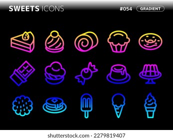 gradient style icon set related to sweets_054