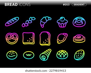 gradient style icon set related to bread_053