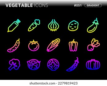 gradient style icon set related to vegetable_051