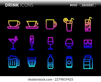 gradient style icon set related to drink_050