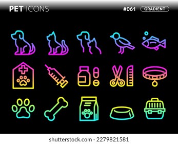 gradient style icon set related to pet_061