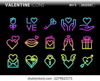 gradient style icon set related to valentine_073