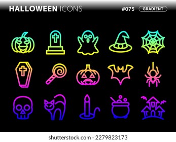 gradient style icon set related to halloween_075