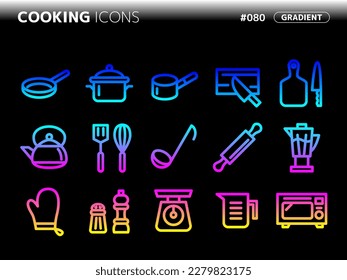 gradient style icon set related to cooking_080