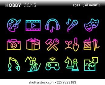 gradient style icon set related to hobby_077