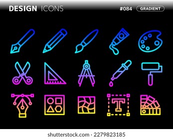 gradient style icon set related to design_084