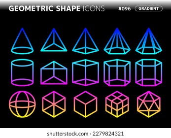 gradient style icon set related to geometric shape_096
