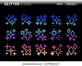 gradient style icon set related to glitter_092