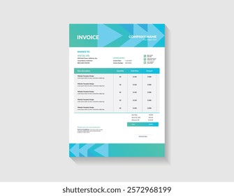 Gradient Style Invoice Design for Businesses