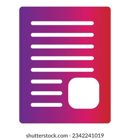 gradient style letter icon isolated on white background