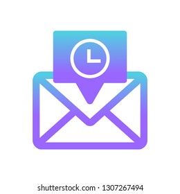 gradient style message time  vector icon concept