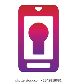 icono móvil de estilo de degradado aislado en fondo blanco