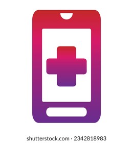 gradient style mobile icon isolated on white background