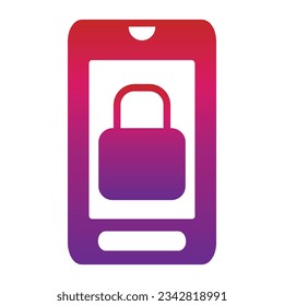 gradient style mobile icon isolated on white background