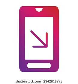 gradient style mobile icon isolated on white background