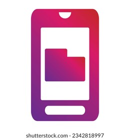 gradient style mobile icon isolated on white background
