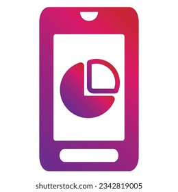 Farbverlauf-Stil-Mobilsymbol einzeln auf weißem Hintergrund