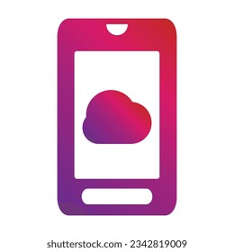 gradient style mobile icon isolated on white background