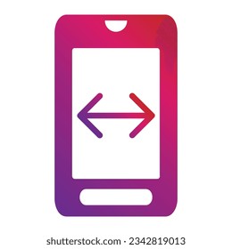 icono móvil de estilo de degradado aislado en fondo blanco