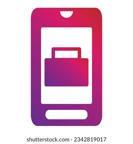 gradient style mobile icon isolated on white background