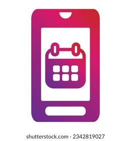 icono móvil de estilo de degradado aislado en fondo blanco