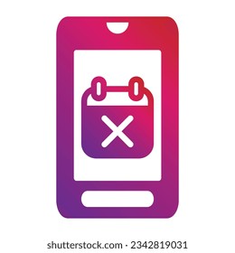 Farbverlauf-Stil-Mobilsymbol einzeln auf weißem Hintergrund