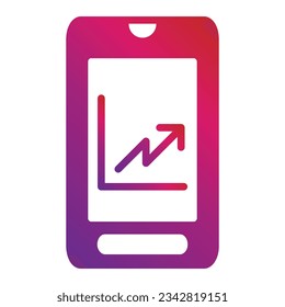 Farbverlauf-Stil-Mobilsymbol einzeln auf weißem Hintergrund