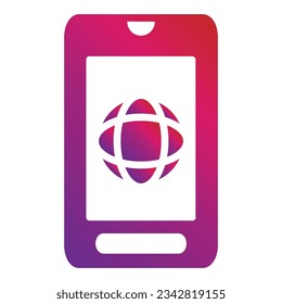 gradient style mobile icon isolated on white background
