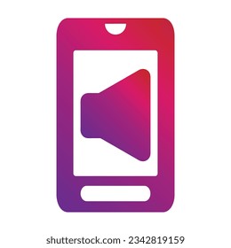 gradient style mobile icon isolated on white background