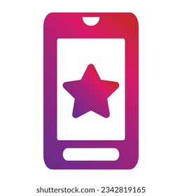 icono móvil de estilo de degradado aislado en fondo blanco