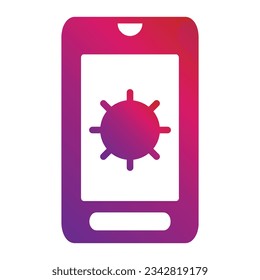 icono móvil de estilo de degradado aislado en fondo blanco