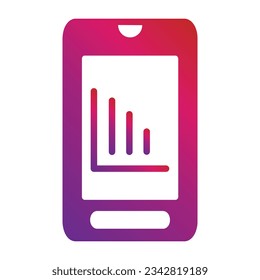 gradient style mobile icon isolated on white background