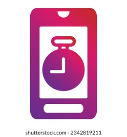 icono móvil de estilo de degradado aislado en fondo blanco