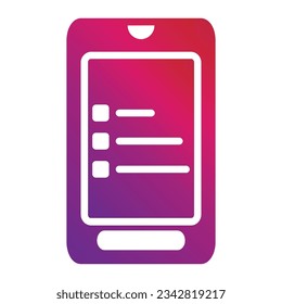 gradient style mobile icon isolated on white background