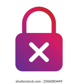 gradient style security lock icon isolated on white background