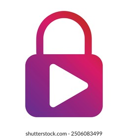 gradient style security lock icon isolated on white background