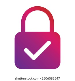 gradient style security lock icon isolated on white background