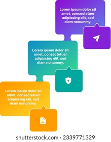 Gradient style step process vector infographics with icon stock illustration