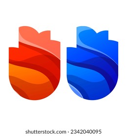Logo de la flor de tulipano estilo gradiente