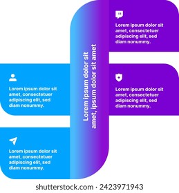 Gradient style vector infographic for jazzy colourful presentations