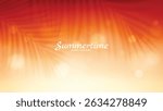 Gradient summer background with palm leaves shadow. Tropical summer concept. Vector illustration