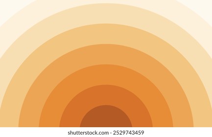 Fundo do Sol de gradiente. Retro groovy raios solares padrão impressão 70s. Ilustração vetorial