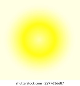 Gradient sun isolated element. Bright yellow light, transparent background