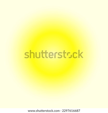 Gradient sun isolated element. Bright yellow light, transparent background