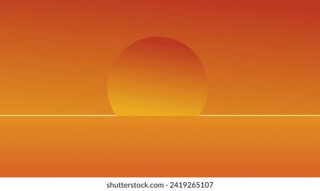 Gradient sunset background illustration banner