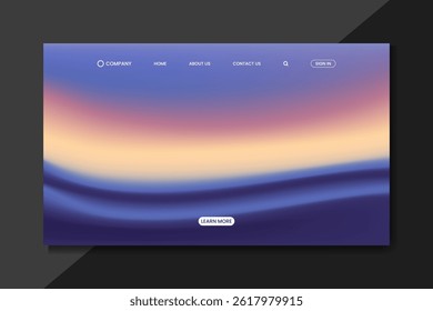 Gradient Sunset Fluid Background with Soft Waves, Modern Abstract Web Design Template